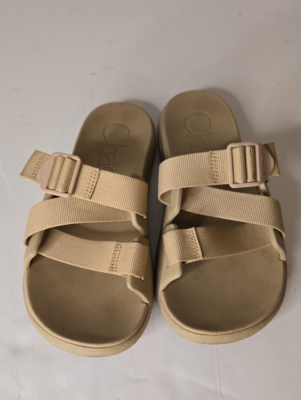 Chaco Ladies 8 Chillos Z-strap Tan Slides Slip-on Mule Light-weight Foam Sandals